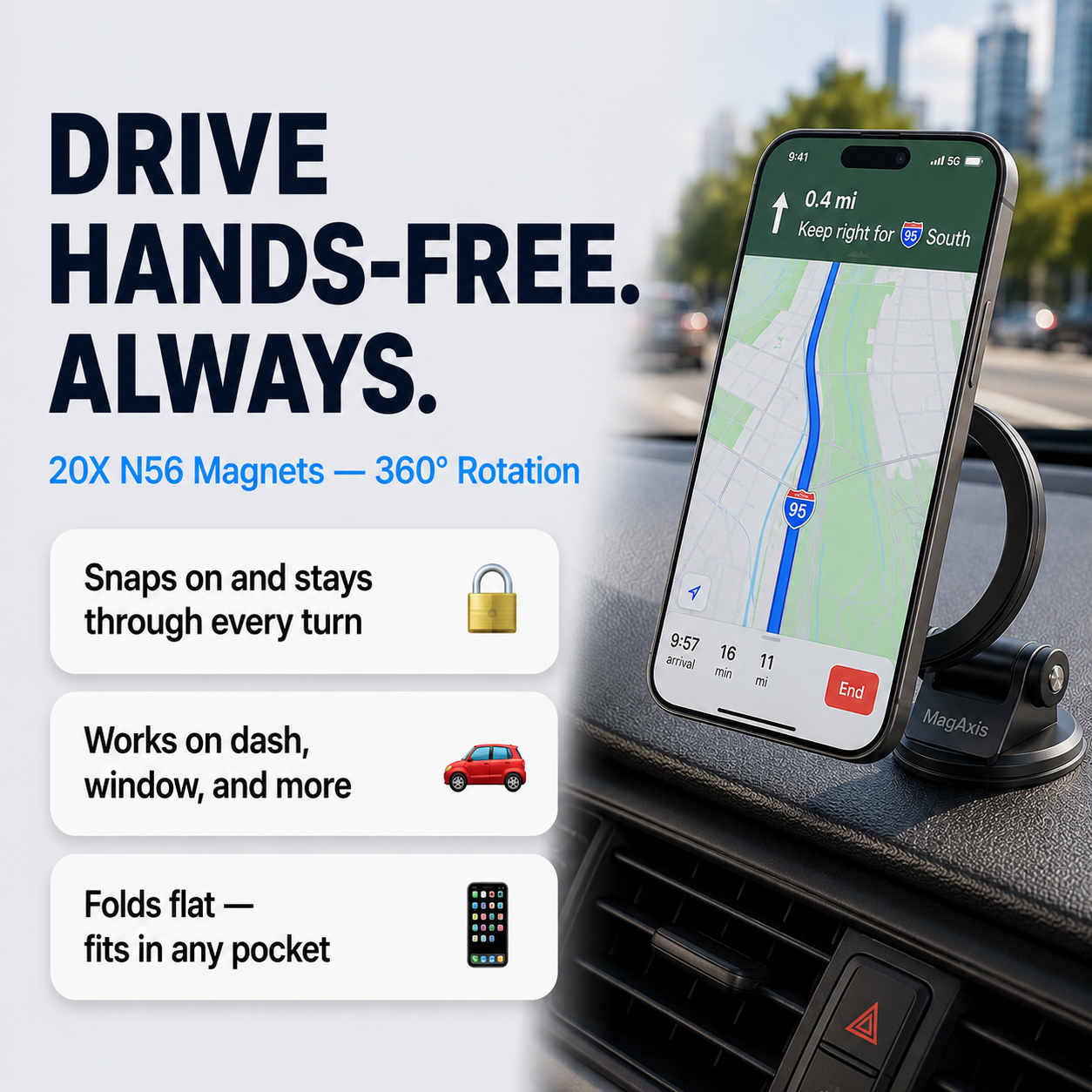 Vacuum Magnetic Car Phone Holder