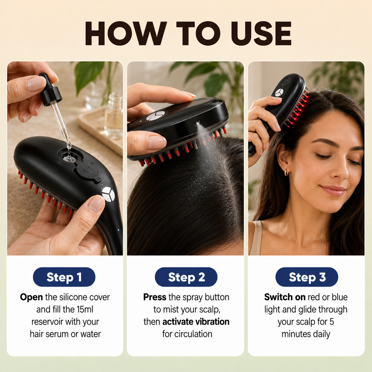 Red/Blue Light Therapy Hair Growth Massage Comb