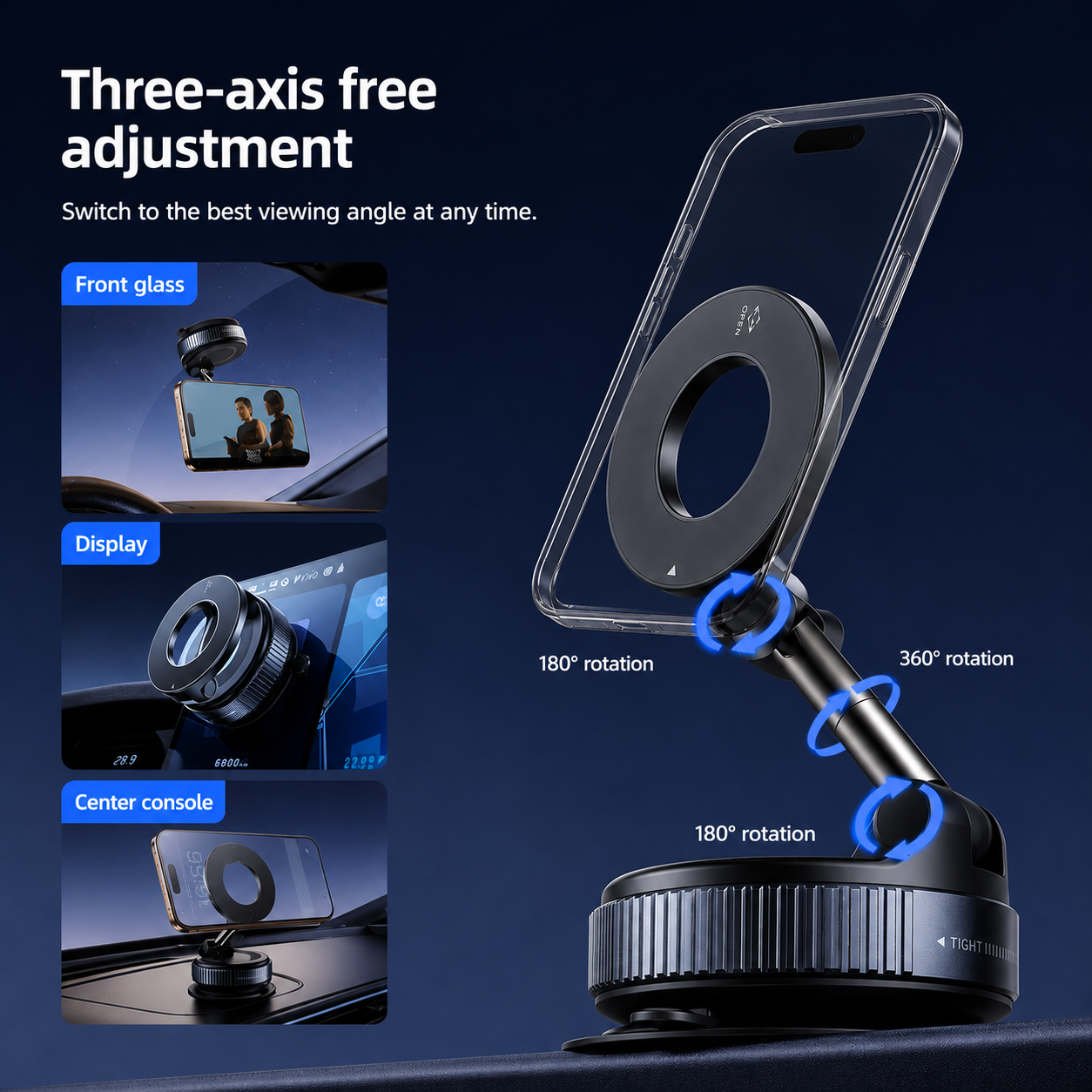 Vacuum Magnetic Car Phone Holder