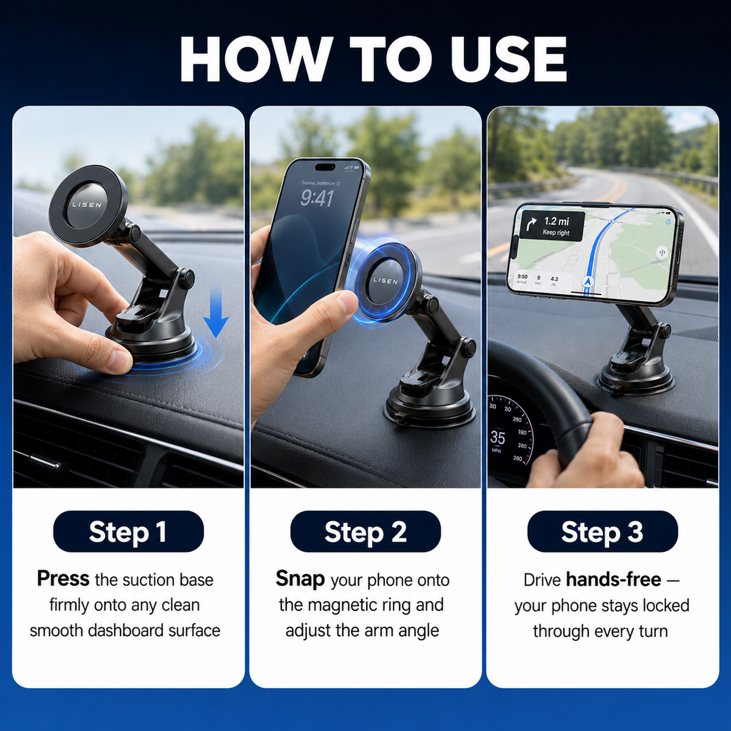Vacuum Magnetic Car Phone Holder