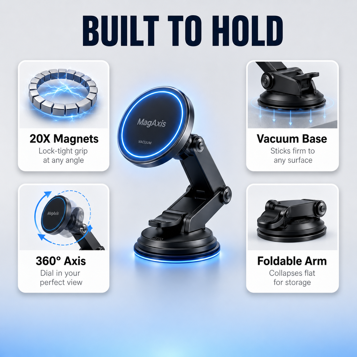 Vacuum Magnetic Car Phone Holder