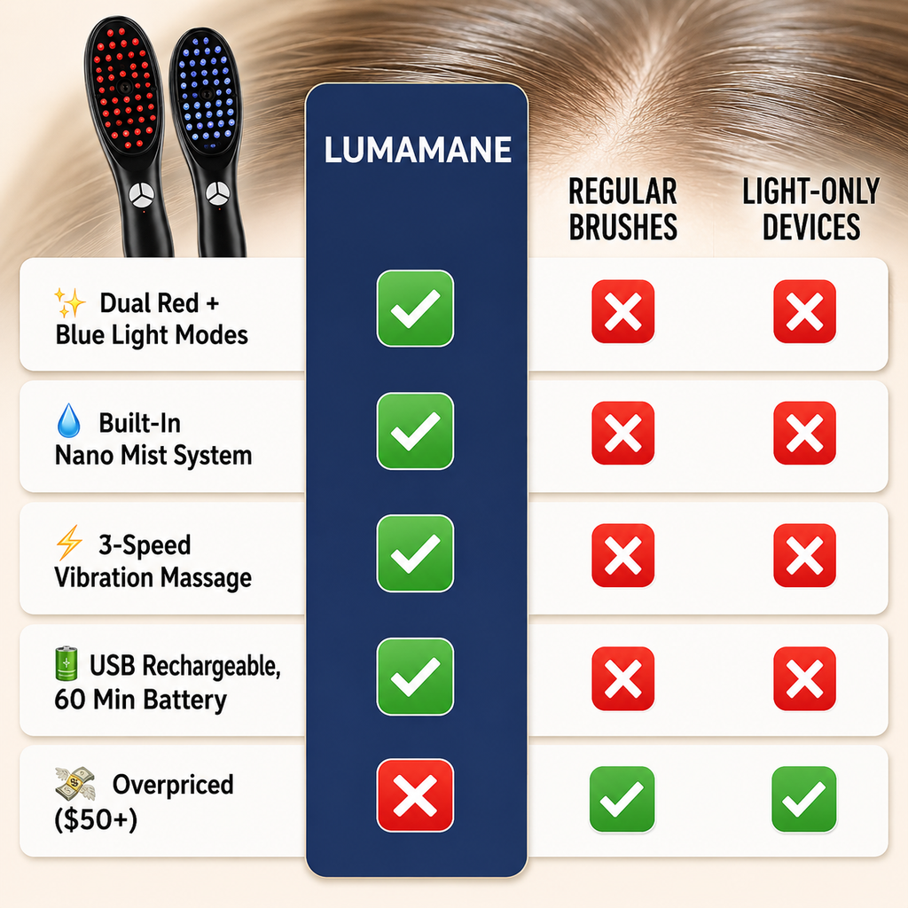 Red/Blue Light Therapy Hair Growth Massage Comb