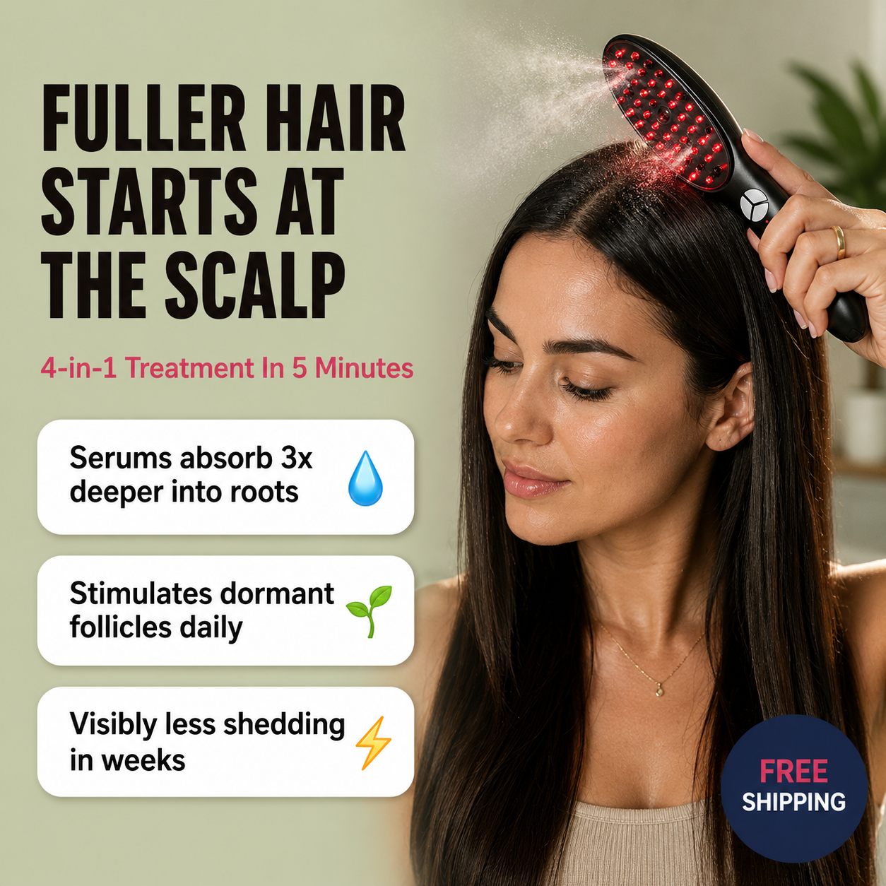 Red/Blue Light Therapy Hair Growth Massage Comb