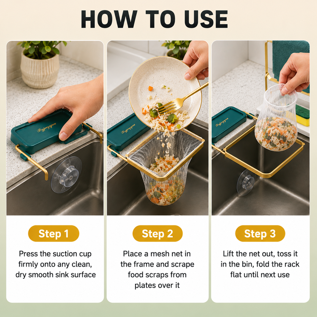 Suction Cup Sink Filter Rack