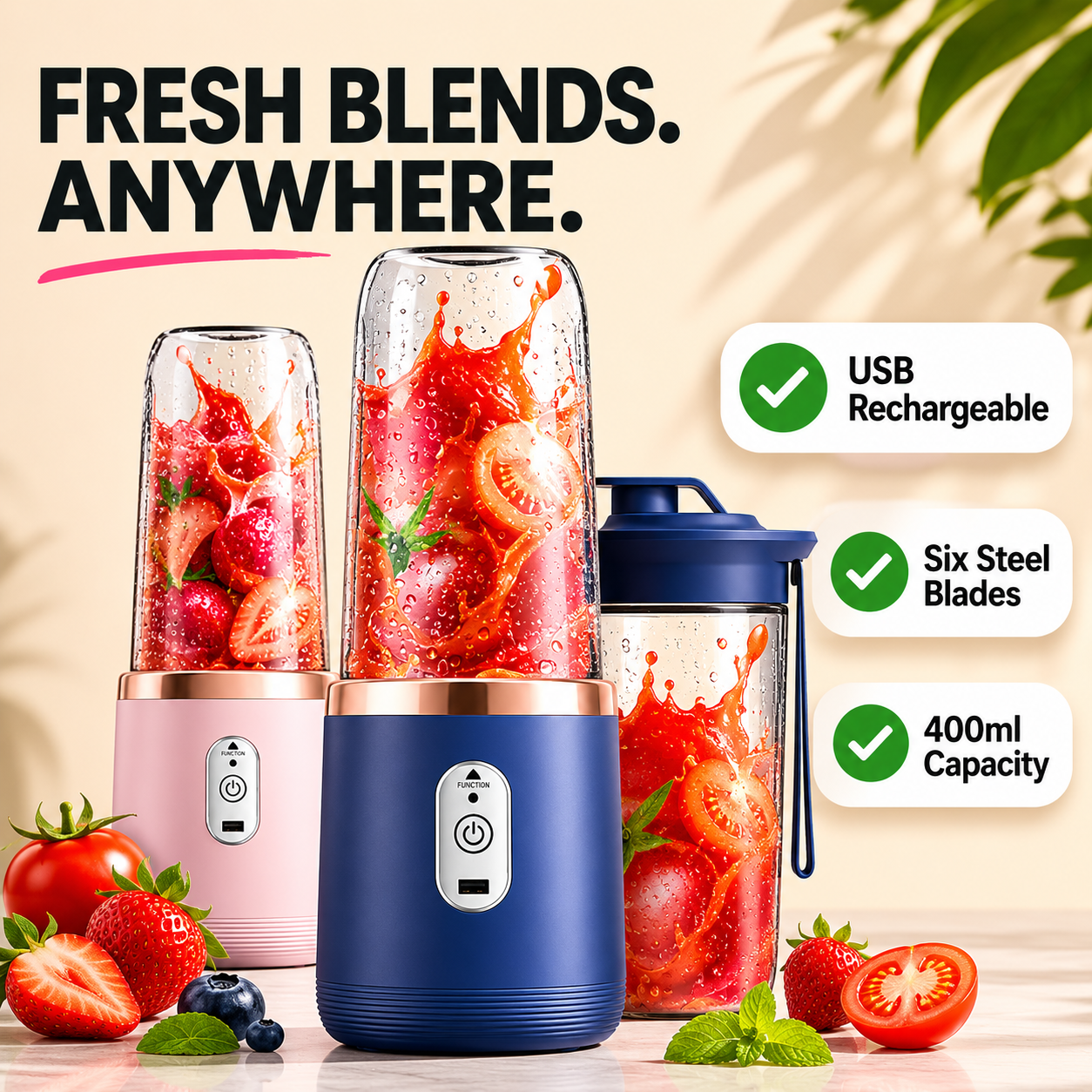 Portable USB Rechargeable Personal Blender